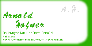 arnold hofner business card
